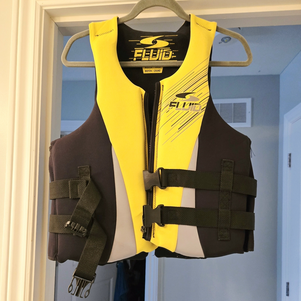 Fluid Women Yellow & Black Life Vest Size US M/L - Picture 2 of 9